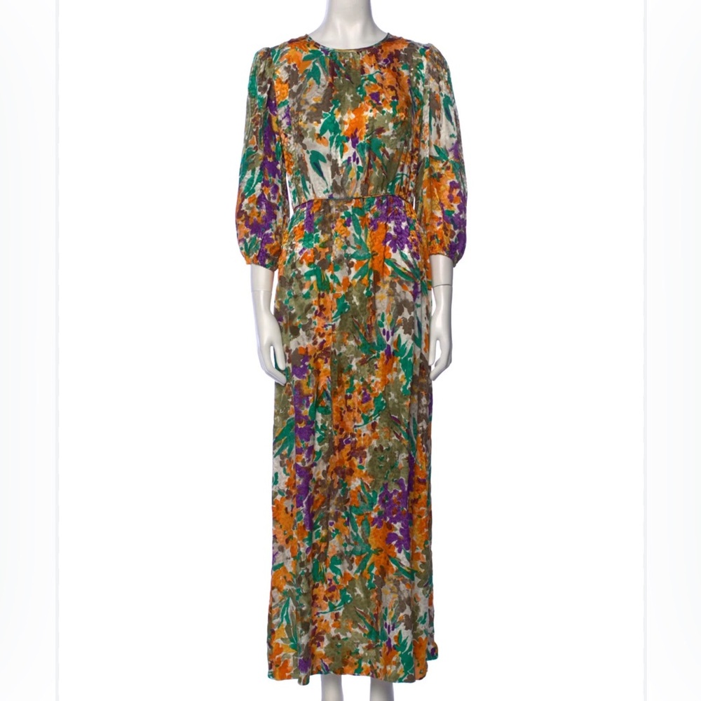 WARM Brand Floral Print Ankle Length Dress